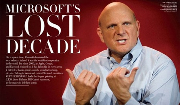 Những sai lầm trong “thập kỷ mất mát” của Microsoft