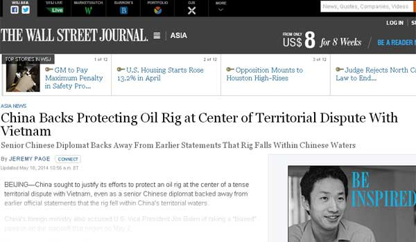 Wall Street Journal: Trung Quốc đang cố gắng biện minh cho cái sai