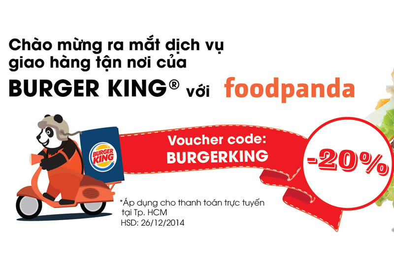 Foodpanda VN hợp tác với Burger King