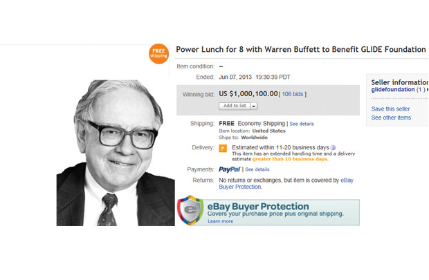 2,34 triệu USD ăn trưa với Warren Buffett 
