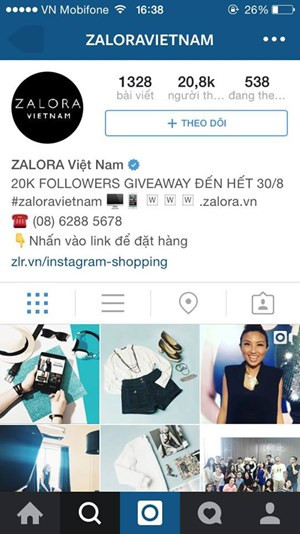 Tài khoản Instagram của Zalora Việt Nam - kênh bán hàng trực tuyến đã tận dụng tốt các mạng xã hội để tiếp cận người dùng doanhnhansaigon