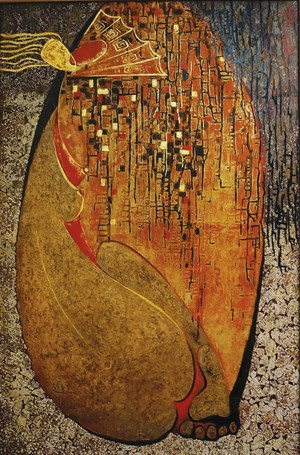 Hồng hoang – tranh sơn mài của Trần Quang Hải doanhnhansaigon