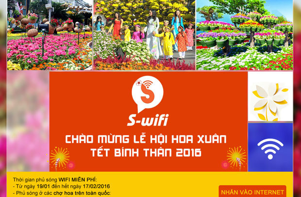 S-wifi cung cấp internet miễn phí ở các hội hoa Xuân