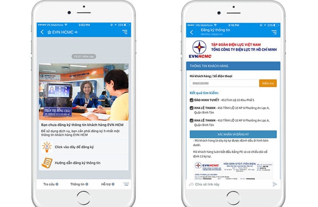 EVN cung cấp thông tin điện cho người dùng Zalo 