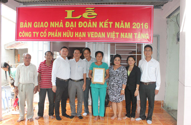 Vedan Việt Nam trao tặng 25 nhà tình thương cho người nghèo