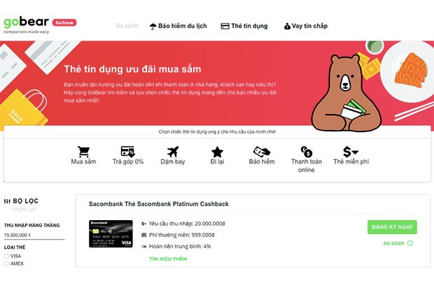 GoBear Việt Nam đạt gần 1 triệu lượt truy cập