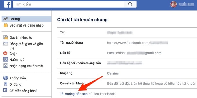 cách tải dữ liệu facebook doanhnhansaigon