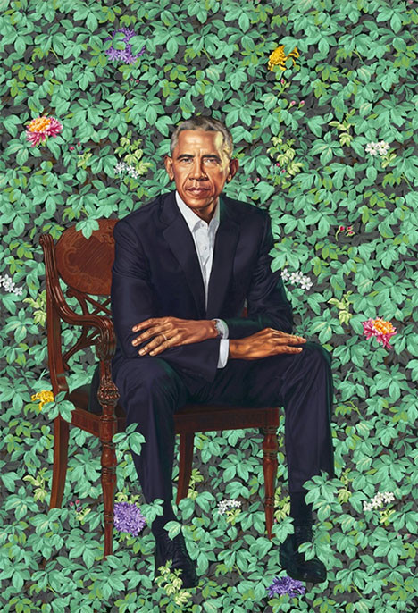 Chân dung ông Barack Obama do Kehinde Wiley vẽ