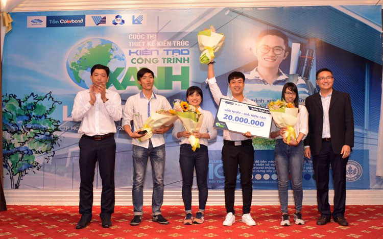 Nhóm sinh viên ĐH Bách khoa đoạt giải Nhất cuộc thi “Kiến tạo công trình xanh”