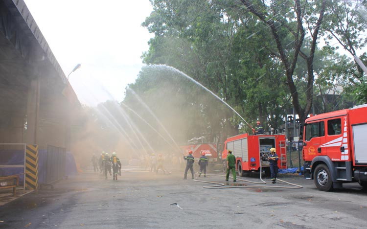 Công ty Vedan Việt Nam tích cực thực tập phương án chữa cháy và cứu nạn cứu hộ