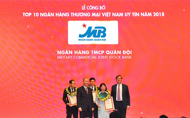 MB thăng hạng trong Top 10 ngân hàng thương mại Việt Nam uy tín 2018