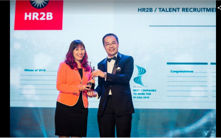HR2B - Công ty nhân sự đầu tiên nhận giải thưởng HR ASIA 2018