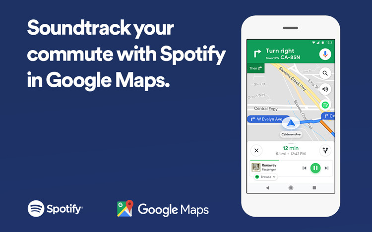 Spotify tích hợp với Google Maps mang âm nhạc đến cho người dùng