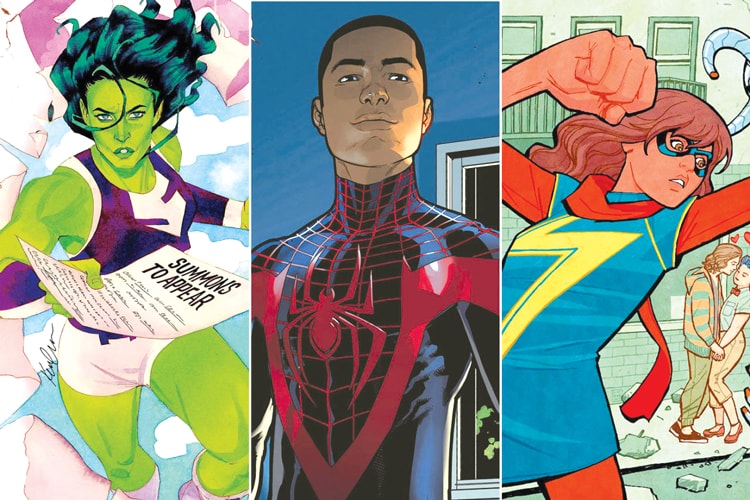 She-Hulk, Spider-Man da màu và Ms. Marvel trong truyện tranh