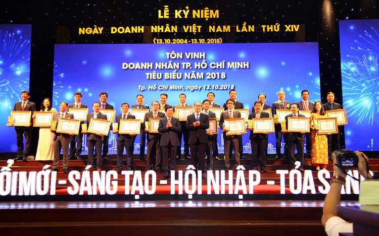TP.HCM trao danh hiệu Doanh nhân - Doanh nghiệp tiêu biểu năm 2018