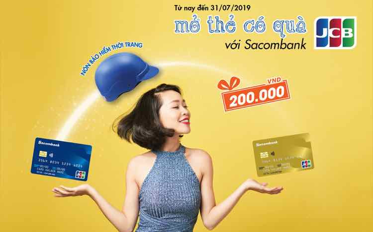 Nhận ưu đãi khi mở thẻ Sacombank JCB