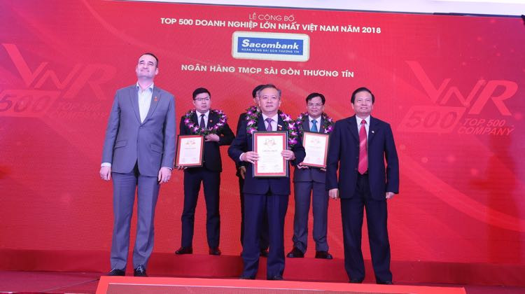 Sacombank vào Top 50 doanh nghiệp lớn nhất Việt Nam 2018 (VNR500)