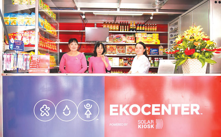 Một kiosk trong dự án Ekocenter do Coca-Cola thực hiện tại Việt Nam