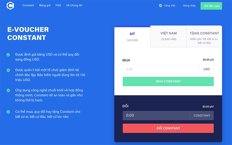 Constant - voucher điện tử đa năng trên nền tảng blockchain