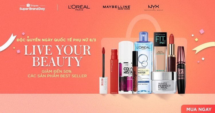 Shopee và L'Oréal ưu đãi Ngày hội Super Brand Day trên toàn khu vực