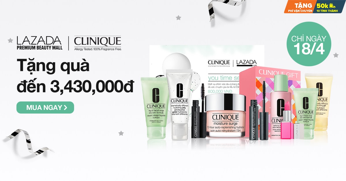 Thương hiệu mỹ phẩm Clinique phân phối độc quyền trên Lazada