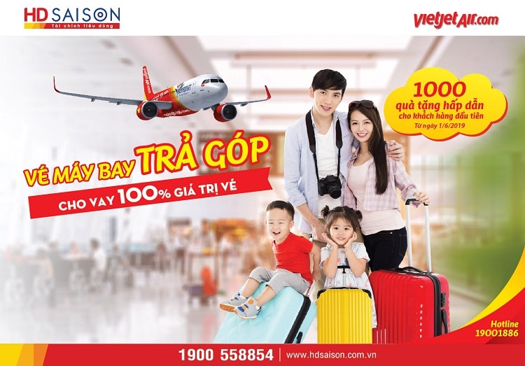 HD Saison cho trả góp mua vé máy bay Vietjet