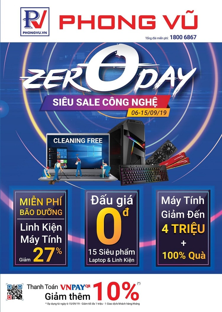 Nhiều ưu đãi tại chương trình “Zero Day - Siêu sales công nghệ”
