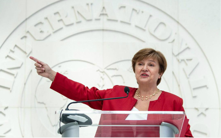 Bà Kristalina Georgieva phát biểu trong cuộc họp báo tại trụ sở IMF tại Washington, DC., Mỹ, ngày 25/9/2019. Ảnh: THX/ TTXVN