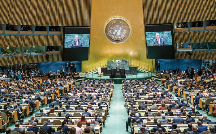 Tổng Thư ký Liên hợp quốc António Guterres phát biểu khai mạc cuộc tranh luận chung về phiên họp thứ 74 của Đại hội đồng. (Nguồn: UN Media)
