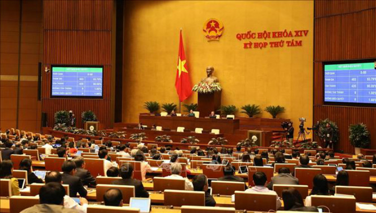 Quốc hội biểu quyết thông qua Bộ luật Lao động (sửa đổi). Ảnh: Lâm Khánh/TTXVN