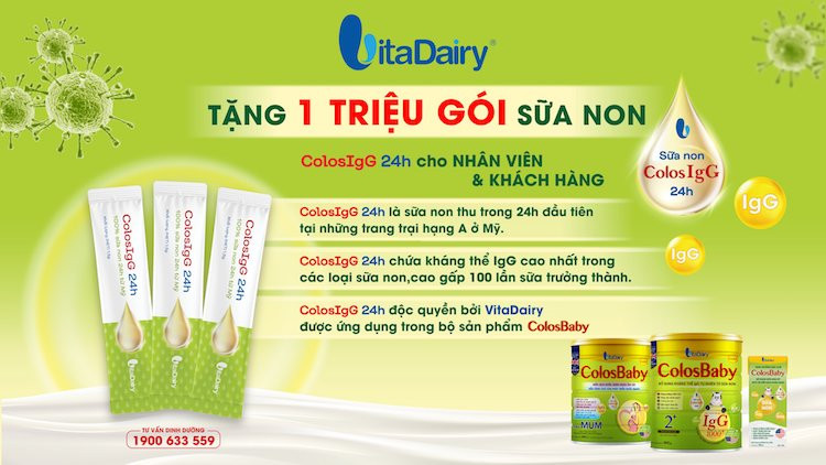 VITADAIRY trao tặng 1 triệu gói sữa non COLOSIgG chống dịch Covid-19