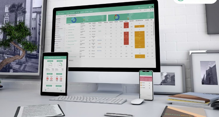 FastWork tặng miễn phí giải pháp chấm công di động. Ảnh: FastWork