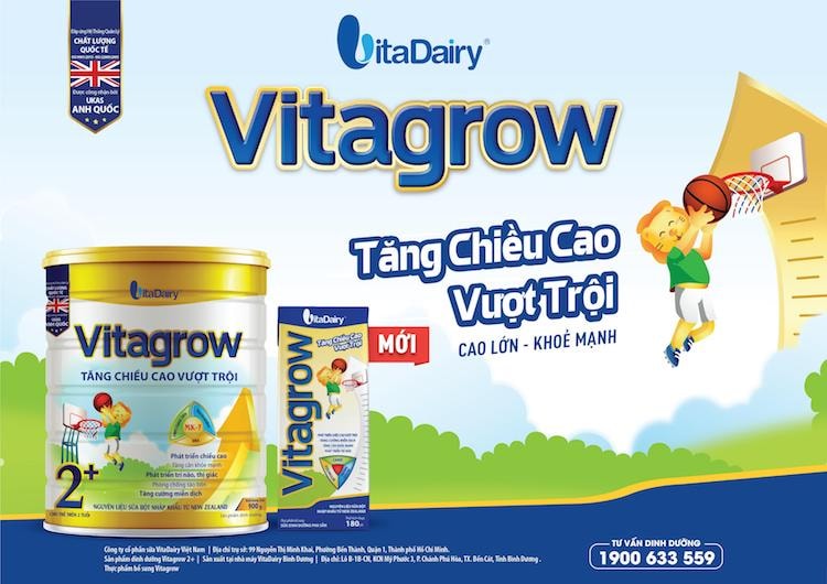 Vitagrow sữa dinh dưỡng pha sẵn tiện lợi giúp bé tăng chiều cao vượt trội