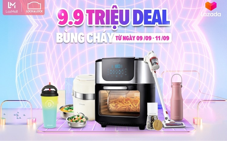 9.9 triệu deal bùng cháy tại Lock&Lock trên Lazada