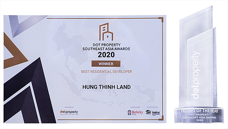 Chứng nhận “Best Residential Developer Southeast Asia 2020” - Nhà phát triển bất động sản nhà ở tốt nhất Đông Nam Á 2020