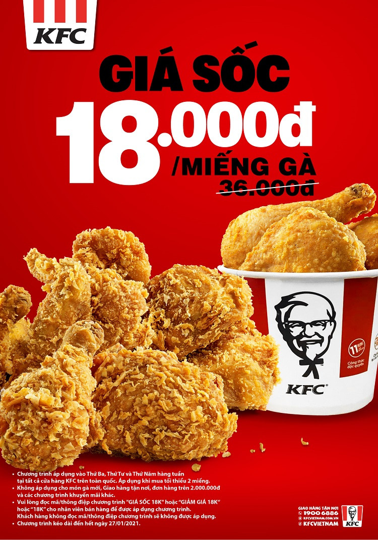 KFC khuyến mãi giá 