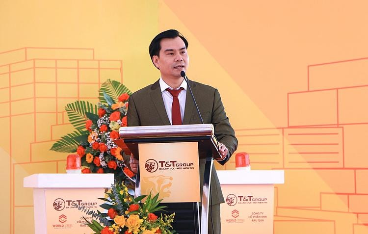 Ông Nguyễn Khánh Lâm - Chủ tịch kiêm Tổng giám đốc WorldSteel Group phát biểu tại buổi lễ