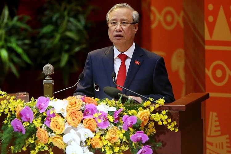 Ông Trần Quốc Vượng - Thường trực Ban bí thư, phát biểu chào mừng đại hội.