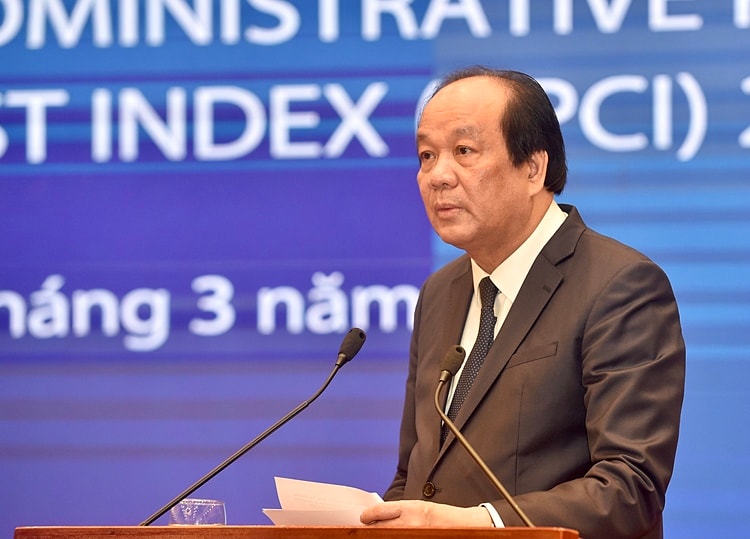 Bộ trưởng, Chủ nhiệm VPCP Mai Tiến Dũng chủ trì họp báo công bố Báo cáo Chỉ số đánh giá chi phí tuân thủ thủ tục hành chính năm 2020 -  Ảnh: VGP/Nhật Bắc