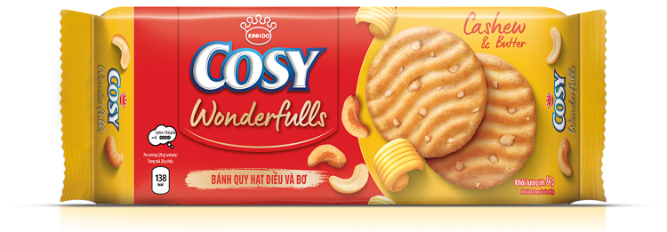Bánh quy Cosy Wonderfulls Hạt điều và Bơ được sản xuất trên quy trình công nghệ hiện đại, đạt chất lượng an toàn thực phẩm theo các tiêu chuẩn cả trong nước và quốc tế