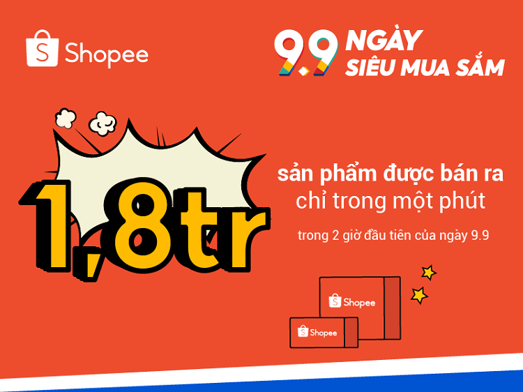 Shopee 9.9 Ngày siêu mua sắm với 1,8 triệu sản phẩm được bán trong một phút
