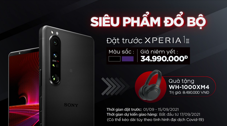 Đặt trước Xperia 1 III được tặng quà khủng