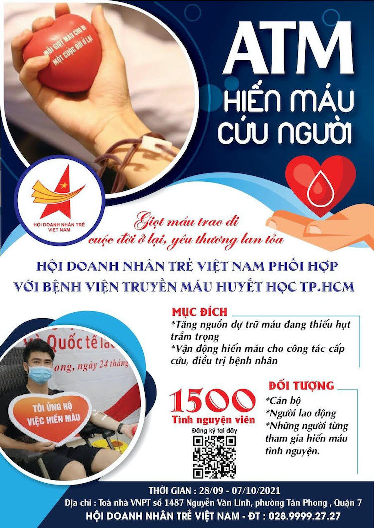 Hội Doanh nhân trẻ Việt Nam triển khai chương trình “ATM hiến máu cứu người”