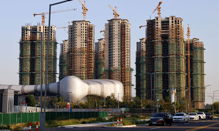 Một dự án đang xây dựng của Evergrande tại Trung Quốc. Ảnh: Reuters