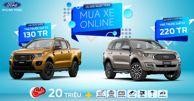 Chương trình ưu đãi hấp dẫn khi mua xe online tại đại lý Phú Mỹ Ford