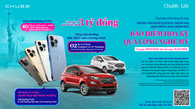 Chương trình “Bảo hiểm Hoa Kỳ - Quà công nghệ Mỹ” dành cho Khách hàng