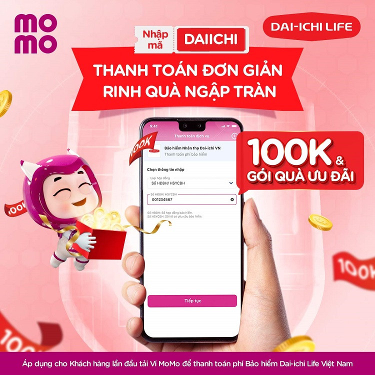 Dai-ichi Life Việt Nam ưu đãi hấp dẫn khi đóng phí qua Ví MoMo