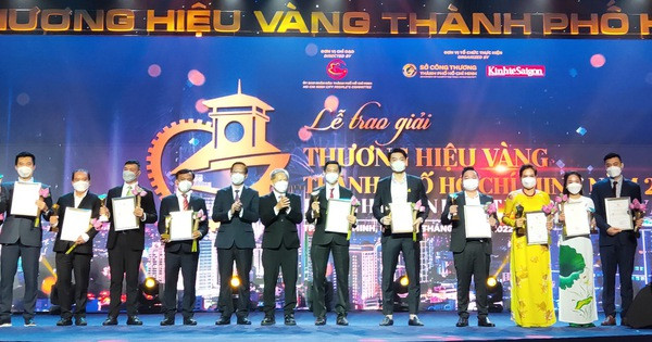 Giải thưởng "Thương hiệu vàng TP" 2021 nhằm tôn vinh DNthương hiệu có sản phẩm gắn với nhận diện về TP. Ảnh: Nguyễn Trí