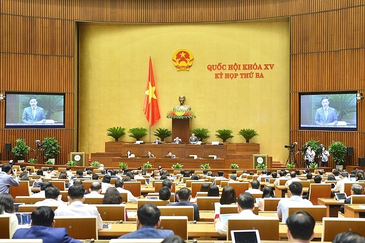Quang cảnh phiên họp ngày 24-5 tại Kỳ họp thứ ba, Quốc hội khóa XV. Ảnh: VPQH