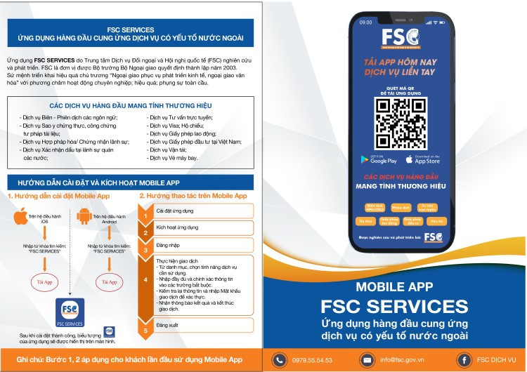 App Mobile FSC SERVICES: Ứng dụng cung ứng dịch vụ có yếu tố nước ngoài